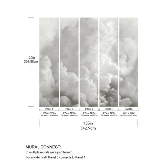 Katie Hunt Dove Gray In the Clouds Wall Mural